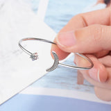 Silver Star Moon Zircon Bangles For Women
