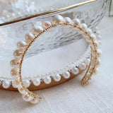 Baroque Pearl Bracelet Open Cuff Bangle for Women