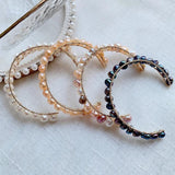 Baroque Pearl Bracelet Open Cuff Bangle for Women