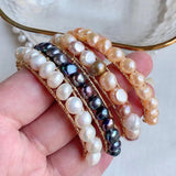 Baroque Pearl Bracelet Open Cuff Bangle for Women