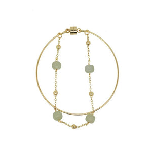 Green Stone Bracelet for Women Magnetic Open Bracelet Hand Chain Jewelry