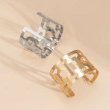 Geometric Metal Bracelet for Women Punk Style Hollow Opening Bracelet