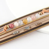 Multilayer Leather Bracelet Stone Beads Charm Femme Bangle Female Jewelry