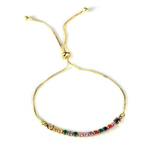 18K Plated Cube Chain CZ Bracelet for Women