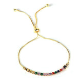 18K Plated Cube Chain CZ Bracelet for Women