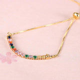 18K Plated Cube Chain CZ Bracelet for Women