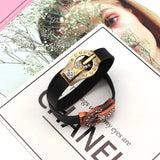 Magnet Crystal Leather Bracelet Punk Rock Bangle Jewelry