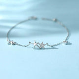 925 Silver Star Bracelet Crystal Jewelry Gift