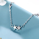 925 Silver Star Bracelet Crystal Jewelry Gift
