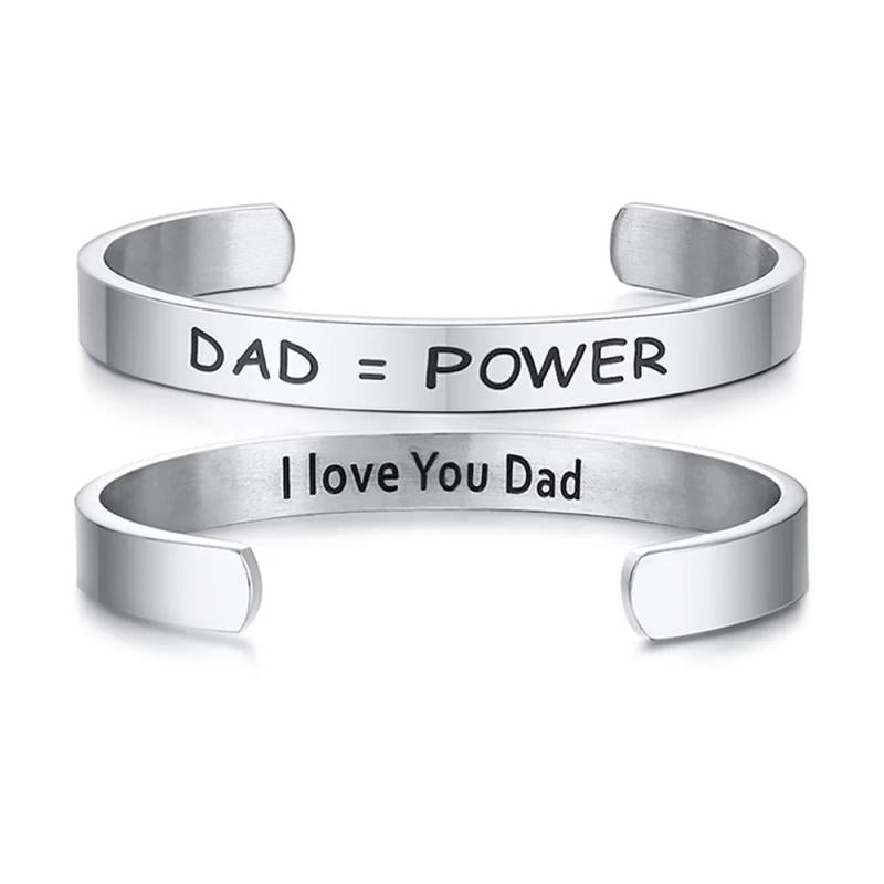 8mm Stainless Steel C Shape Bracelet for Father, Gray Men's Jewelry Gift
