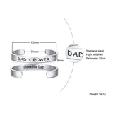 8mm Stainless Steel C Shape Bracelet for Father, Gray Men's Jewelry Gift