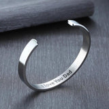 8mm Stainless Steel C Shape Bracelet for Father, Gray Men's Jewelry Gift