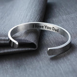 8mm Stainless Steel C Shape Bracelet for Father, Gray Men's Jewelry Gift