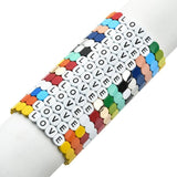 Rainbow Enamel Tile Bracelet Love Elasticity Cuff Bangles