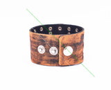 Retro Punk Biker Skull Rivet Stud Wide Wrap Leather Bracelet Wristband