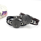 Eif Dock Tree Of Life Charm Leather Bracelets For Women Cuff Wide Wrap Bracelet