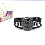 Eif Dock Tree Of Life Charm Leather Bracelets For Women Cuff Wide Wrap Bracelet