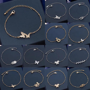 Women's Butterfly Crystal Zircon Chain Bracelet Jewelry Gift