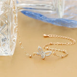 Women's Butterfly Crystal Zircon Chain Bracelet Jewelry Gift
