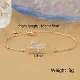Women's Butterfly Crystal Zircon Chain Bracelet Jewelry Gift