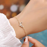 Women's Butterfly Crystal Zircon Chain Bracelet Jewelry Gift