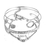 Creative Circle Rhinestone Alloy Bracelet for Women Moon Bracelet