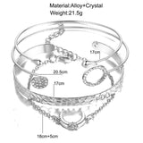 Creative Circle Rhinestone Alloy Bracelet for Women Moon Bracelet