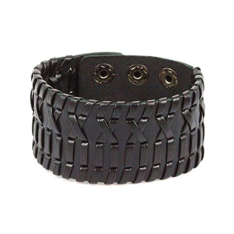 Adjustable Leather Bracelet Wristband for Men