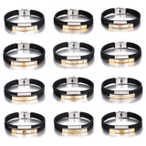 Golden Double Layer Rubber Belt Cuff Bangle Bracelet