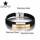 Golden Double Layer Rubber Belt Cuff Bangle Bracelet