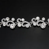 Silver Plated Rhinestone Charm Bracelet for Women Bridal Wedding