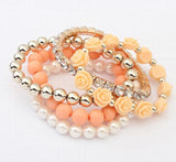 Sweet Joker Breast Pink Ribbon Elastic Bracelet