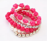 Sweet Joker Breast Pink Ribbon Elastic Bracelet