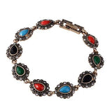 Tibetan Silver Ethnic Multicolor African Resin Crystal Bracelet Bangles