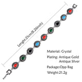 Tibetan Silver Ethnic Multicolor African Resin Crystal Bracelet Bangles