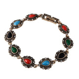 Tibetan Silver Ethnic Multicolor African Resin Crystal Bracelet Bangles