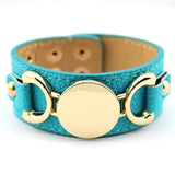 Monogram Leather Wrap Cuff Bracelet with Snap Button