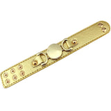 Monogram Leather Wrap Cuff Bracelet with Snap Button