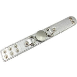 Monogram Leather Wrap Cuff Bracelet with Snap Button