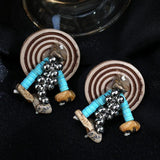 Ethnic Vintage Bohemian Cuff Bracelet with Natural Stone Beads