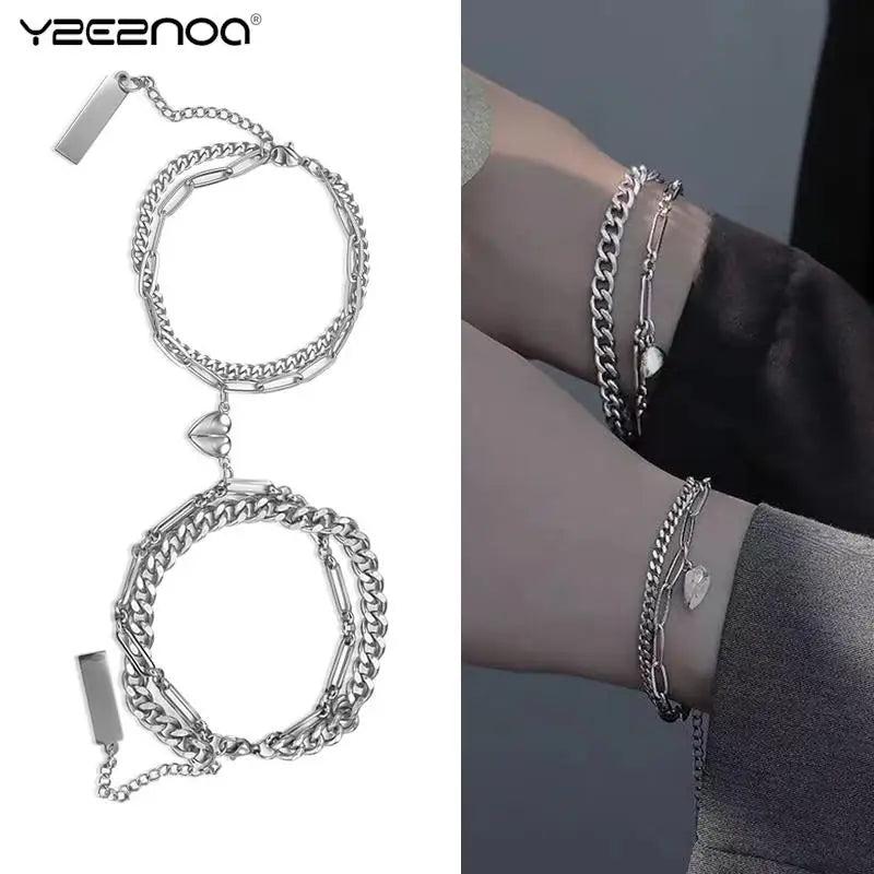 Vintage Magnetic Couple Cuff Bracelets