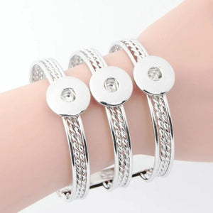 Metal Charm Snap Bracelets Bangles for 18MM Snap Buttons DIY Punk Jewelry