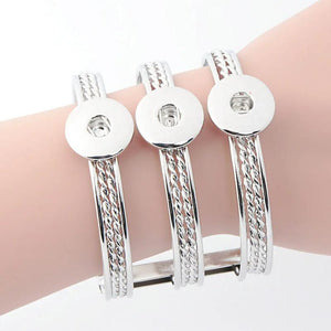 Metal Charm Snap Bracelets Bangles for 18MM Snap Buttons DIY Punk Jewelry