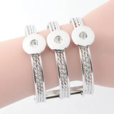 Metal Charm Snap Bracelets Bangles for 18MM Snap Buttons DIY Punk Jewelry