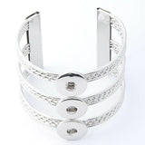 Metal Charm Snap Bracelets Bangles for 18MM Snap Buttons DIY Punk Jewelry