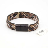 Wide Leather Bracelet for Women Rectangular Smooth Charm Bracelets