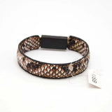 Wide Leather Bracelet for Women Rectangular Smooth Charm Bracelets