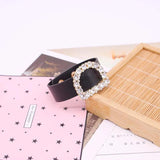 Punk Crystal Round D Leather Bracelet for Women