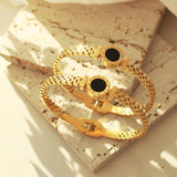 Vintage Titanium Steel Roman Numerals LOVE Bangles For Women