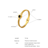 Vintage Titanium Steel Roman Numerals LOVE Bangles For Women